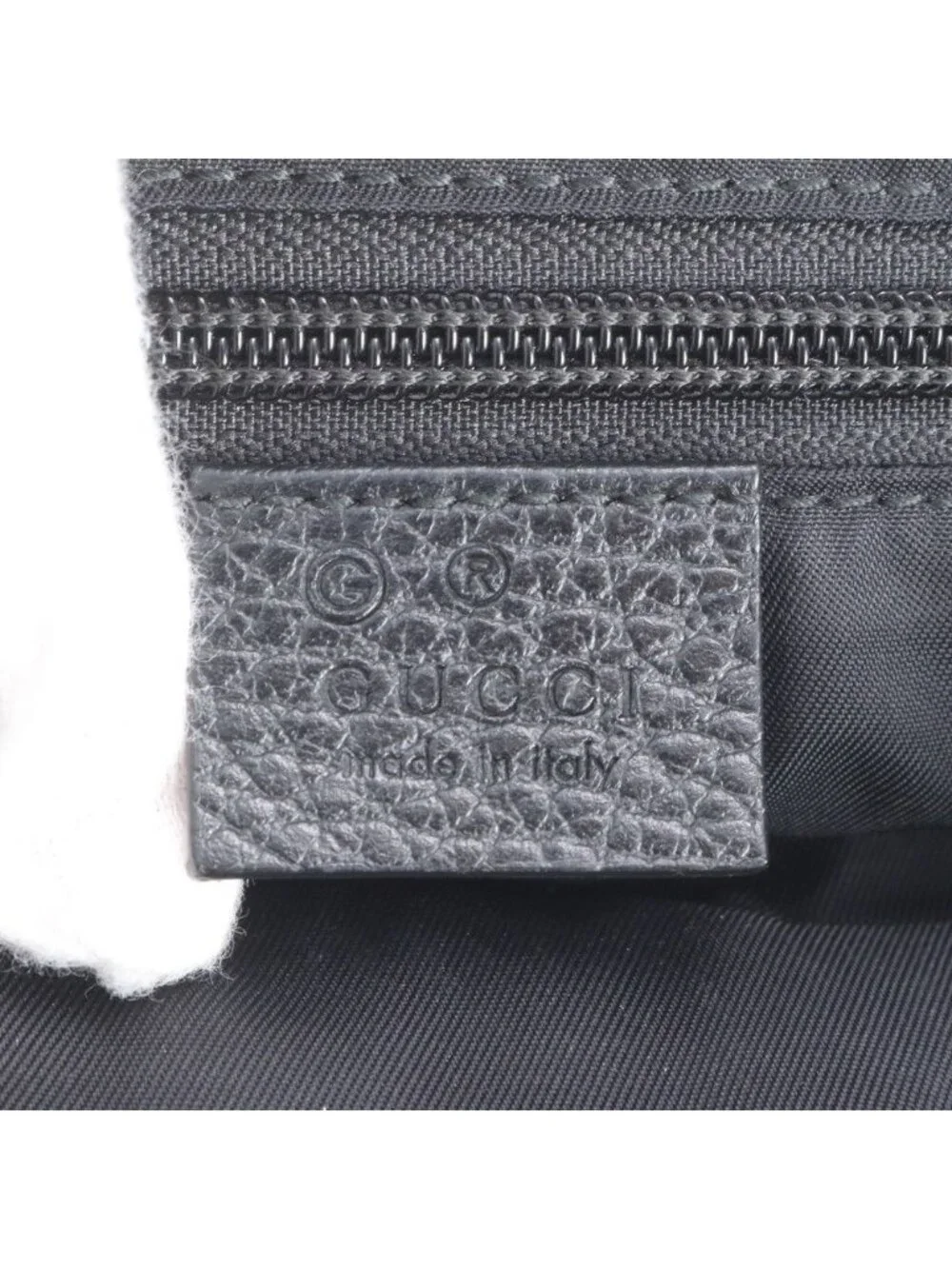 Gucci GG Nylon Leather Shoulder Bag Crossbody Messenger Black